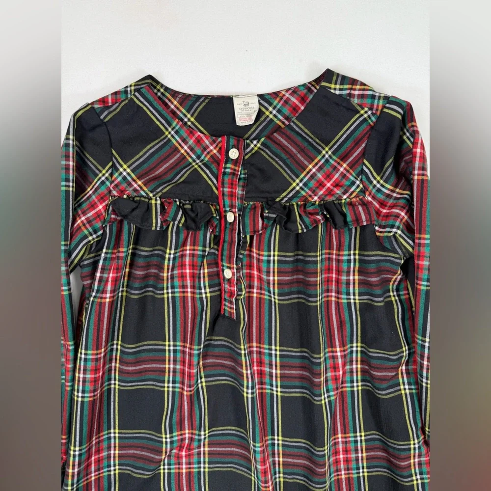 CREWCUTS J. Crew Girls' Holiday Tartan Plaid Flannel Christmas Nightgown Size 10